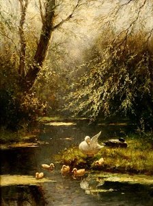 Patos numa Paisagem (óleo sobre tela)