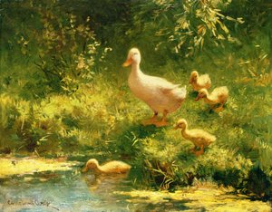 Mãe com Patos (óleo sobre tela)