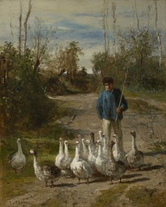 O ganso, c.1850-55 de Constant Emile Troyon