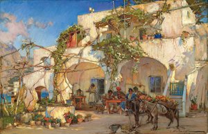 Na Taverna (óleo sobre tela) de Constantin Alexandrovich Westchiloff