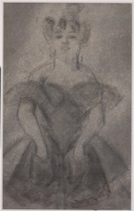 Busto de mulher (lápis e guache sobre papel) de Constantin Guys