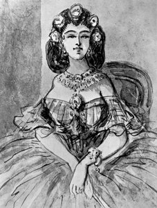 Retrato de uma senhora, século XIX, 1930 de Constantin Guys