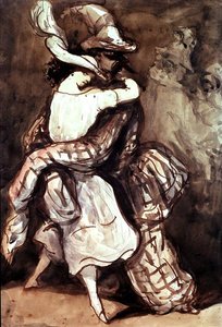 The Dancers (tinta sobre papel) de Constantin Guys