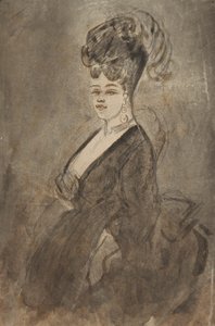 Retrato de três quartos de uma mulher de Constantin Guys