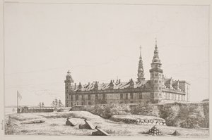 Dinamarquês: Kronborg visto do lado noroeste de Constantin Hansen