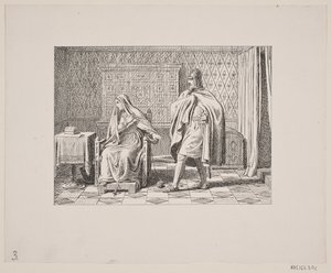 Ilustração para Svend Grundtvig, "Marsk Stig: canção folclórica dinamarquesa do século 13", 1861 de Constantin Hansen