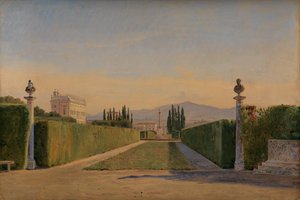 Nos jardins da Villa Albani, Roma de Constantin Hansen