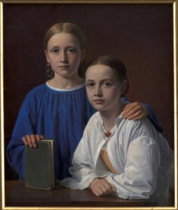 Meta Magdalene Hammerich e a filha do artista Kristiane Konstantin Hansen de Constantin Hansen