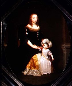 Uma mãe e filha em um interior