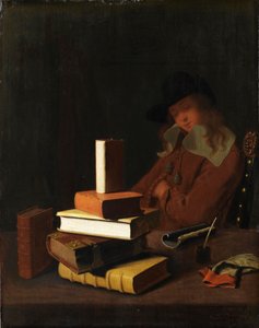 O estudante adormecido, 1663 de Constantin Verhout or Voorhout