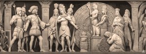 Cortez e Montezuma no templo mexicano O friso na rotunda do Capitólio dos Estados Unidos, 186