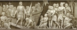Aterragem de Cristóvão Colombo O friso na Rotunda do Capitólio dos Estados Unidos, 1860-1873