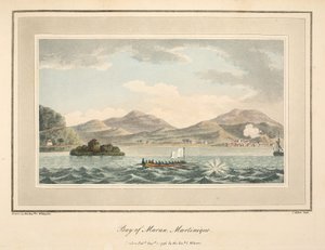 Baía de Maran, Martinica, ilustração de "Uma conta da campanha nas Índias Ocidentais" pelo Rev. Cooper Willyams, litografia por S. Alken, pub. Londres 1796