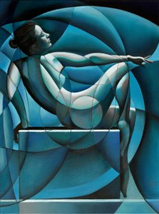 Mulher Azul Abstrata