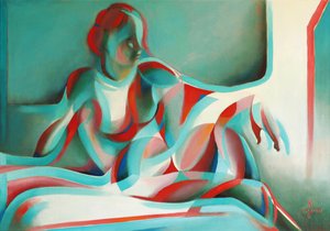 Mulher Reclinada (Abstrato) de Corné Akkers