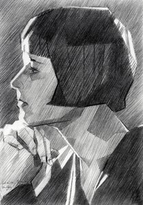Retrato de uma mulher em estilo Art Déco de Corné Akkers