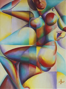 Figura abstrata colorida de Corné Akkers