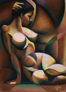 Mulher Abstrata Contemplativa de Corné Akkers