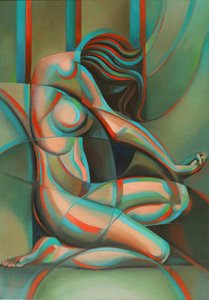 Mulher Cubista Contemplativa de Corné Akkers