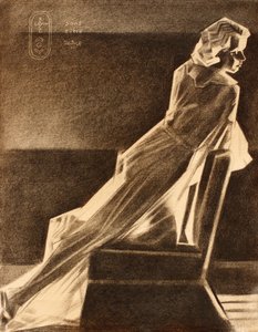 Mulher elegante inclinada de Corné Akkers