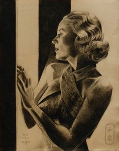 Mulher elegante de perfil de Corné Akkers