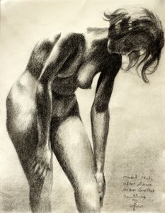 Desenho de nu expressivo de Corné Akkers