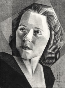 Retrato geométrico de uma mulher