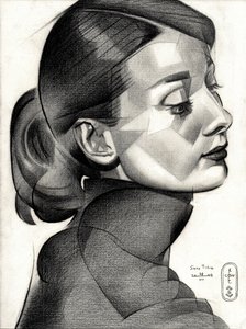 Perfil geométrico de uma mulher de Corné Akkers