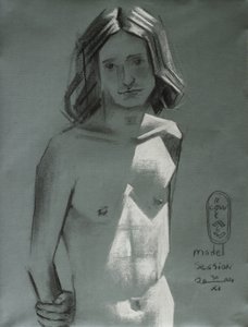 Desenho de modelo nu de Corné Akkers