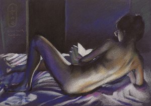 Mulher nua a ler de Corné Akkers