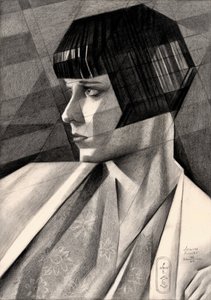 Retrato Art Déco Melancólico de Corné Akkers