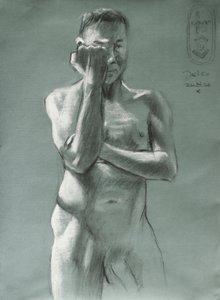 Nu masculino pensativo de Corné Akkers