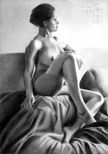 Mulher nua pensativa de Corné Akkers