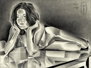 Reflexão de uma mulher pensativa de Corné Akkers