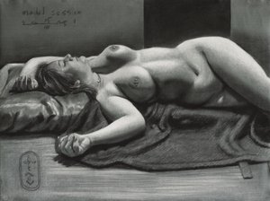Desenho realista a carvão de Corné Akkers