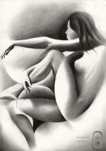 Mulher sensual reclinada de Corné Akkers