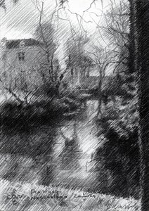 Esboço de uma casa tranquila junto ao canal de Corné Akkers