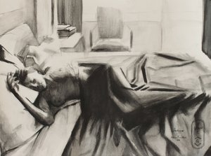 Esboço de uma mulher a dormir de Corné Akkers