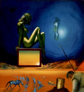 Sonho surreal de uma mulher verde de Corné Akkers
