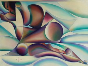 Fluxo abstrato vibrante de Corné Akkers