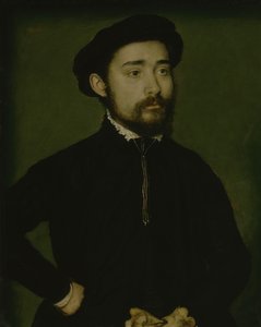 Retrato de um homem com uma luva (óleo sobre madeira) de Corneille de Lyon
