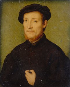 Retrato de um homem com a mão no peito, 1540-45. de Corneille de Lyon