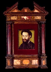 Retrato de Clement des Marets dit Marot (1496-1544) poeta francais. Pintura de Corneille De Lyon (Corneille de The Hague) (1500/1510-1574) Sol. 0,12 x 0,10 m. Século XVI.