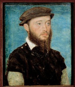 Retrato de Jean de Bourbon Vendome, Conde de Soissons e Enghien (1528-1557) Pintura em madeira de Corneille De Lyon (Corneille de La Haye) (1500/1510-1574)