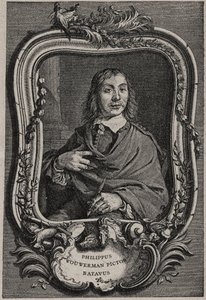 Retrato de Philips Wouwerman ou Philippus Wouwermans 1619-1668 Pintor holandês - gravura de Nicolas-Gabriel Dupuis depois de Cornelis Visscher de Cornelis (after) Visscher