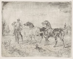 Cavaleiros com cavalos de Cornelis Albertus Johannes Schermer