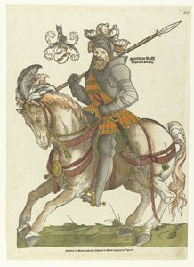 Retrato de Maarten van Rossum a cavalo Martin de Rosse Siegneur de Peroyen (título no objeto)