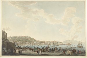 Vista do porto de Nápoles de Cornelis Apostool