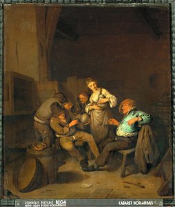 Um pub holandês (óleo sobre tela) de Cornelis Bega