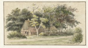 Casa agrícola entre árvores de Cornelis Bernardus Buijs
